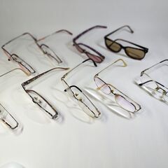 まとめ売り女性用度付中古メガネ9点セット(レンズ更新用)￥4950➔￥3950の画像
