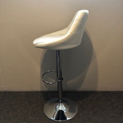カウンターチェア 背もたれ付き リフトアップ 360°回転 カフェカウンター モダン スタイリッシュ バーチェア ダイニングチェア ハイチェア カウンターチェア (1脚、ホワイト)の画像