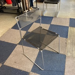 A2511-351　Niels Jorgen Haugesen 1977年 X-ライン チェア③ hommage版 北欧風 スチールフレーム メッシュ素材 ブラック サビ、キズ汚れ有りの画像