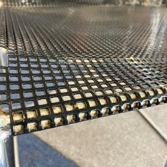 A2511-351　Niels Jorgen Haugesen 1977年 X-ライン チェア③ hommage版 北欧風 スチールフレーム メッシュ素材 ブラック サビ、キズ汚れ有りの画像