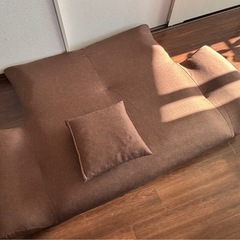 ニトリ2人用ソファ　リクライニング付　
ブラウンの画像