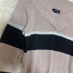 【新品】　VANITY FACE　2way　Vネックボーダーリブニットトップスの画像
