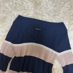 【新品】　VANITY FACE　2way　Vネックボーダーリブニットトップスの画像