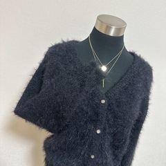 【新品】　Khalita　パールボタン　Vネックシャギーニットカーディガンの画像