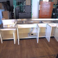 L型キッチン　ホーロー　サンウェーブ　リユース品　価格　110,000円の画像