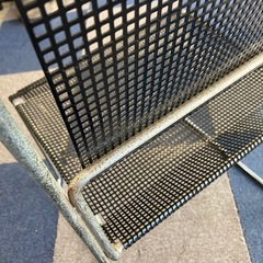 A2511-352　Niels Jorgen Haugesen 1977年 X-ライン チェア④ hommage版 北欧風 スチールフレーム メッシュ素材 ブラック サビ、キズ汚れ有りの画像