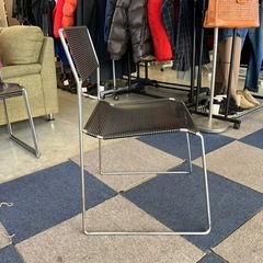 A2511-352　Niels Jorgen Haugesen 1977年 X-ライン チェア④ hommage版 北欧風 スチールフレーム メッシュ素材 ブラック サビ、キズ汚れ有りの画像