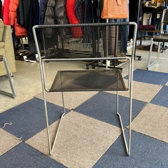 A2511-352　Niels Jorgen Haugesen 1977年 X-ライン チェア④ hommage版 北欧風 スチールフレーム メッシュ素材 ブラック サビ、キズ汚れ有りの画像