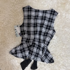 【新品】　チェック柄ペプラムトップス×フレアパンツ　セットアップ　フォーマルの画像