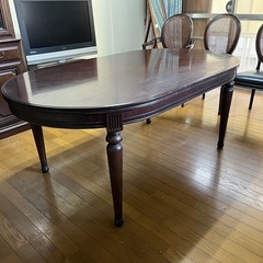 アンティーク　ダイニングテーブル&椅子セットの画像