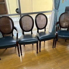 アンティーク　ダイニングテーブル&椅子セットの画像