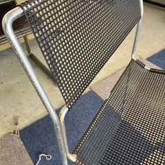 A2511-354　Niels Jorgen Haugesen 1977年 X-ライン チェア⑥ hommage版 北欧風 スチールフレーム メッシュ素材 ブラック サビ、キズ汚れ有りの画像