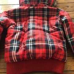 アウタージャンパー　110　赤　チェックの画像