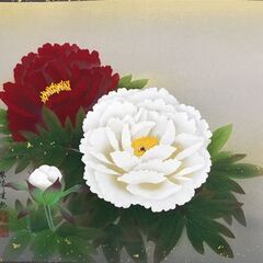 金武翠輝 吉祥富貴花 花鳥図 掛軸の画像