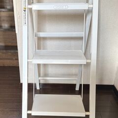 ◆脚立／きゃたつ◆室内用◆白／ホワイト◆オシャレ◆３段ステップの画像