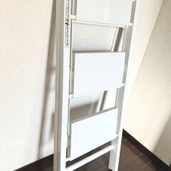 ◆脚立／きゃたつ◆室内用◆白／ホワイト◆オシャレ◆３段ステップの画像