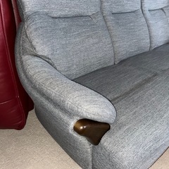 ニトリ ファブリック ハイバックソファー 3人掛け コウテイ3 布地 カラー:グレー系  幅1730 NITORI 中古品 ③の画像