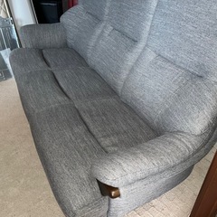 ニトリ ファブリック ハイバックソファー 3人掛け コウテイ3 布地 カラー:グレー系  幅1730 NITORI 中古品 ③の画像