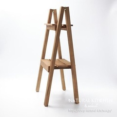 ナチュラルキッチン　木製ラック茶の画像