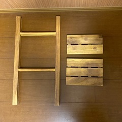 ナチュラルキッチン　木製ラック茶の画像