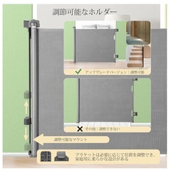 新品　ベビーゲート ロール式 引き込み式 ペットゲート 巻き取り式 フェンス グレーの画像