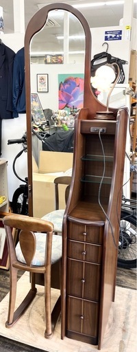【中古品】アンティーク ドレッサー 鏡台 1995年 クラシカルタイプ ロータスⅡ 木下産業株式会社 ヴィンテージ家具 姿見 レトロ 生活家具