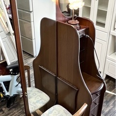 【中古品】アンティーク ドレッサー 鏡台 1995年 クラシカルタイプ ロータスⅡ 木下産業株式会社 ヴィンテージ家具 姿見 レトロ 生活家具の画像