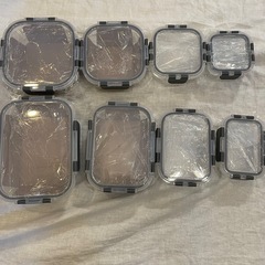 【新品】耐熱ガラス 保存容器 8個セット 密閉 ガラス容器 ガラスタッパー 作り置き 電子レンジ オーブン対応の画像