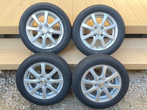 T665 155/65R14 ブリヂストン スタッドレス 4本 ホイール自家塗装 155