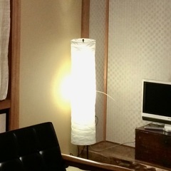 IKEA和紙フロアライト　和紙提灯風の画像
