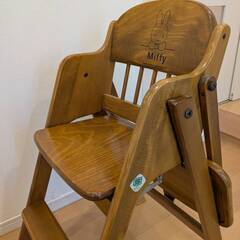 ベビーチェア　木製　テーブル付　ミッフィーの画像