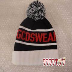 GCDS (ジーシーディーエス) GCDSWEAR ニット帽 ビーニー ニットキャップ ブラック ホワイト レッド レディースの画像