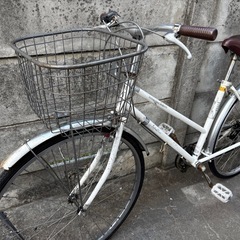 【タイヤ前後とブレーキパッド新品！】自転車　　白　27インチ　の画像