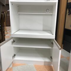 ＼家具＊家電のお店／【ｼﾞｬﾝｸﾞﾙｼﾞｬﾝｸﾞﾙ石川金沢店】ニトリ レンジ台 ハイタイプ ホワイト フォルムN RE1860 WH W(幅)60×D(奥行き)39.5×H(高さ)178cmの画像