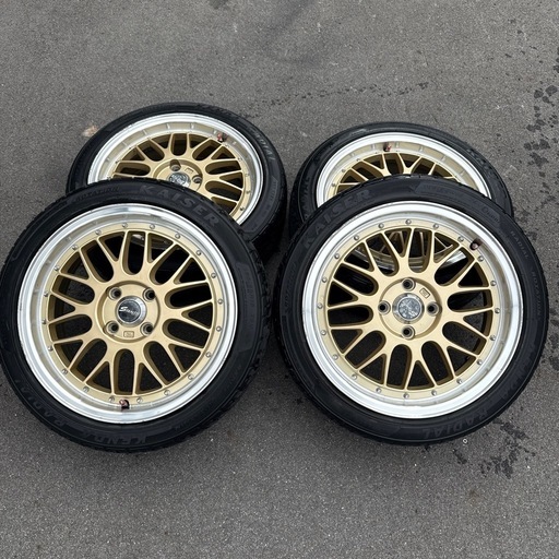 特価！ STEALTH Racing ME02美品　タイヤ付き！ PCD100 タイヤ ホイール ゴールド