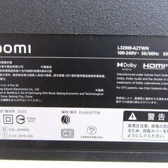 シャオミ Xiaomi 32インチ チューナーレス スマートTV L32M8-A2TWN 2023年製 Google TV 液晶テレビ リモコン付属 家電 液晶TV 苫小牧西店の画像