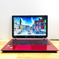 【開店セール✨】新品SSD256GB搭載でサクサク快適 東芝 dynabook レッド 8GB Windows11 15.6型 DVD テンキー付 ノートパソコン 在宅ワークや学習に最適 初期設定済みですぐ使える✨   の画像