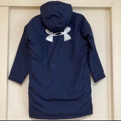 150 新品自宅保管　アンダーアーマー　ベンチコート　ネイビー　サッカー　野球　ばすけバスケの画像