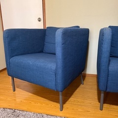 カフェソファ　1人掛けソファ　2脚セット　中古　使用感汚れ有りの画像