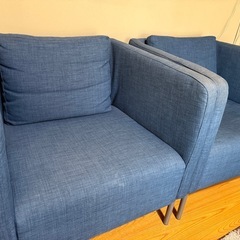 カフェソファ　1人掛けソファ　2脚セット　中古　使用感汚れ有りの画像