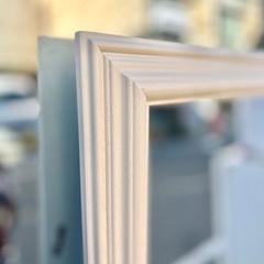 塩川高明堂 鏡 ミラー 全身鏡 姿見 スタンドミラー ウォールミラー 大型 立て掛け 壁掛け 白 ホワイト 木製 アンティーク レトロ 高級 ブランド インテリア 家具 玄関の画像