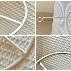 オフホワイトワイヤーバスケット２種　フック　ペーパースタンド　フレンチカントリーの画像