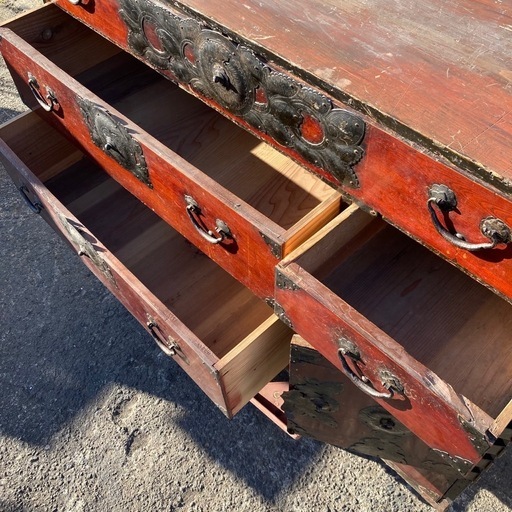 M1122706N 宮城県 引き取り 仙台箪笥 時代箪笥 装飾金具 タンス 古家具