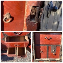 M1122706N 宮城県 引き取り 仙台箪笥 時代箪笥 装飾金具 タンス 古家具 伝統工芸品 レトロ 家具 引き出し インテリア 当時物 中古品 現状品の画像