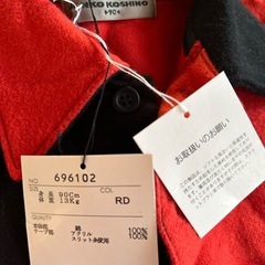 【ご成約済み】【美品】ミキハウス　ベビー服　長袖トップス(赤&黒)90cm 🎄X’masデザインの画像