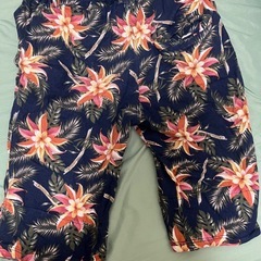 11/22本日中¥300※メンズLサイズ/アロハ柄ハーフパンツ ショートパンツ ウエストゴムの画像