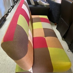 ※　ソファベッド パッチワーク柄　リクライニング（約）幅175cmの画像