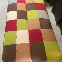 ※　ソファベッド パッチワーク柄　リクライニング（約）幅175cmの画像