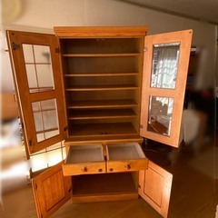 【お話し中】サンウッディ　カントリー風　食器棚　幅82cm　奥行き48cm　高さ184cmの画像