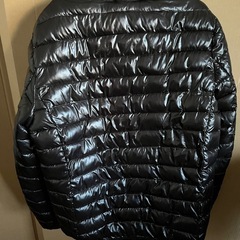NAVY ライトダウンジャケット　光沢　黒　Mサイズ　の画像